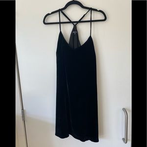 MADEWELL Black Velvet Mini Dress